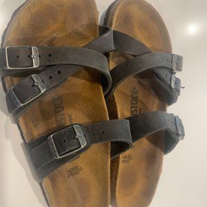Birkenstock Franca, black oiled leather